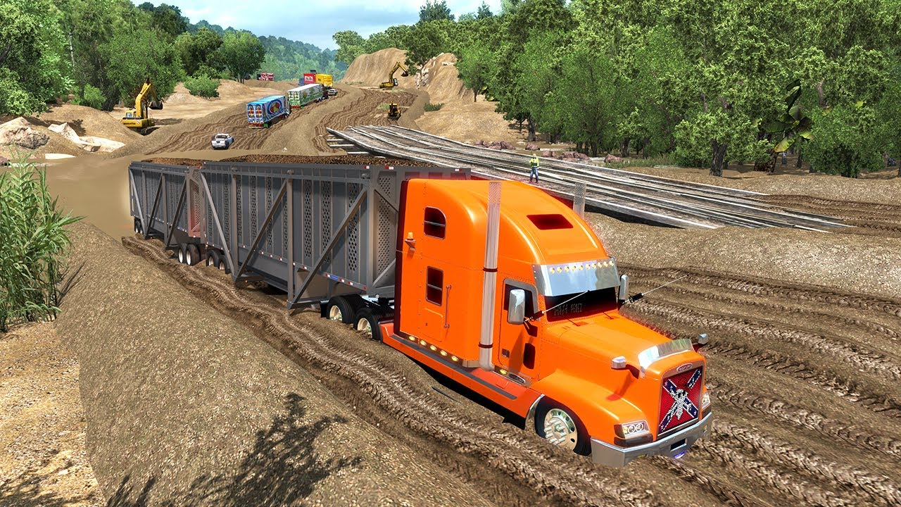 LA CARRETERA MAS EXTREMA DE BARRO QUE VERAS HOY CAMIÓN freightliner fld120 HONDURAS MAPA ATS MODS