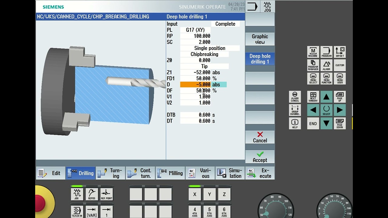 Deep Hole Drilling | Chip Breaking Strategy | Turning | Siemens Controller