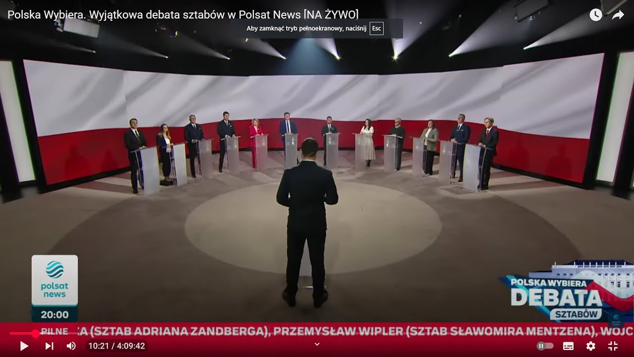 wykluczenie sztabu Macieja Maciaka&ndash; Polska Wybiera: Debata sztab&oacute;w w Polsat News&rdquo;