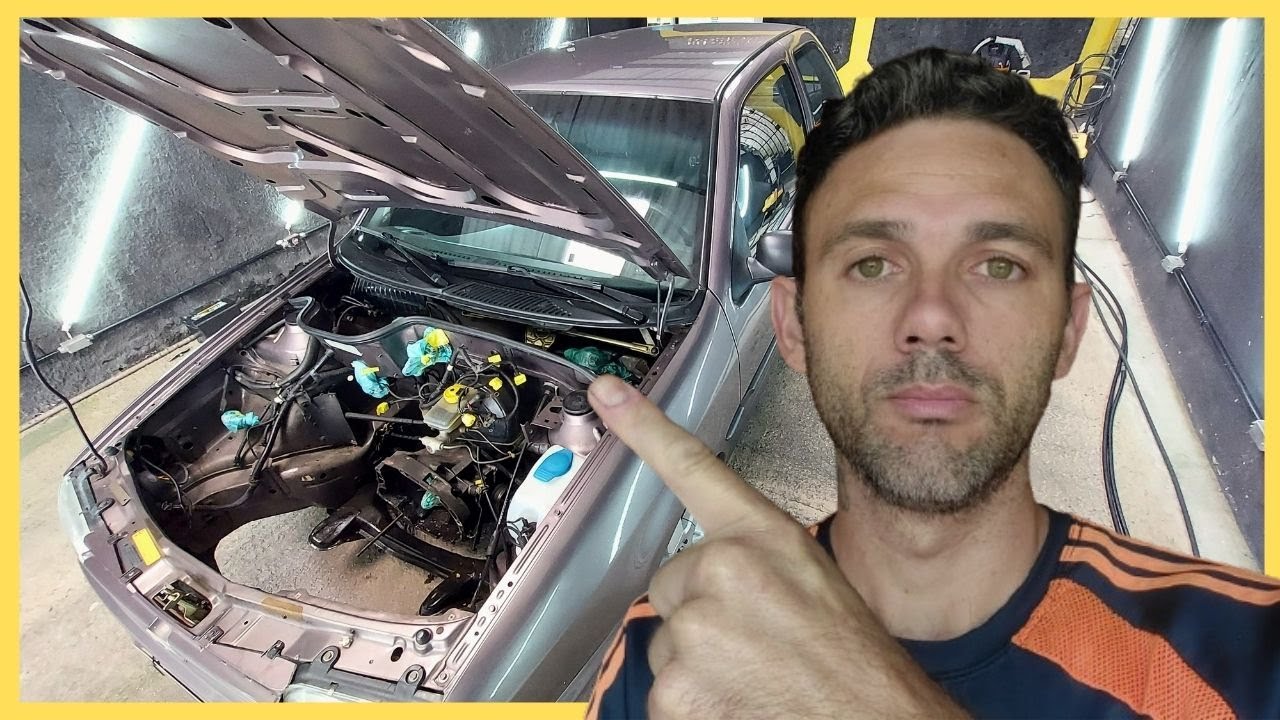 Limpeza técnica detalhada no cofre do motor, gol 97