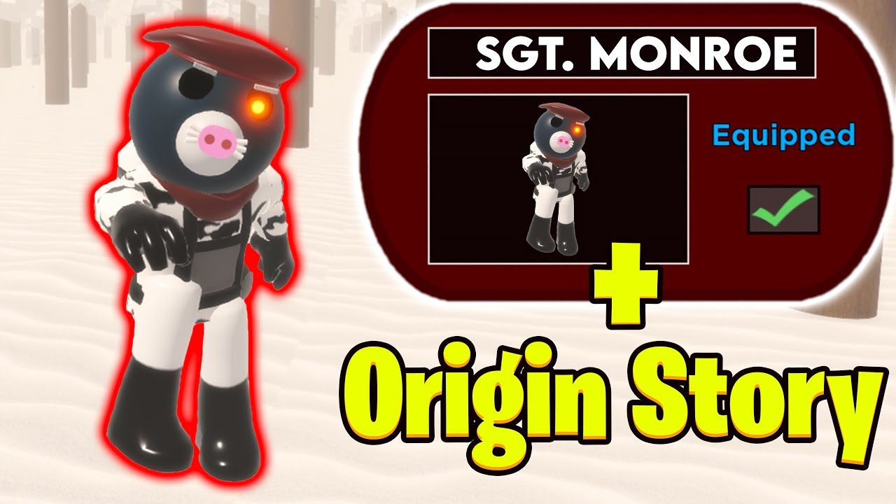 UNLOCKING SGT. MONROE SKIN + ORIGIN STORY.. (Roblox Piggy Book 2)
