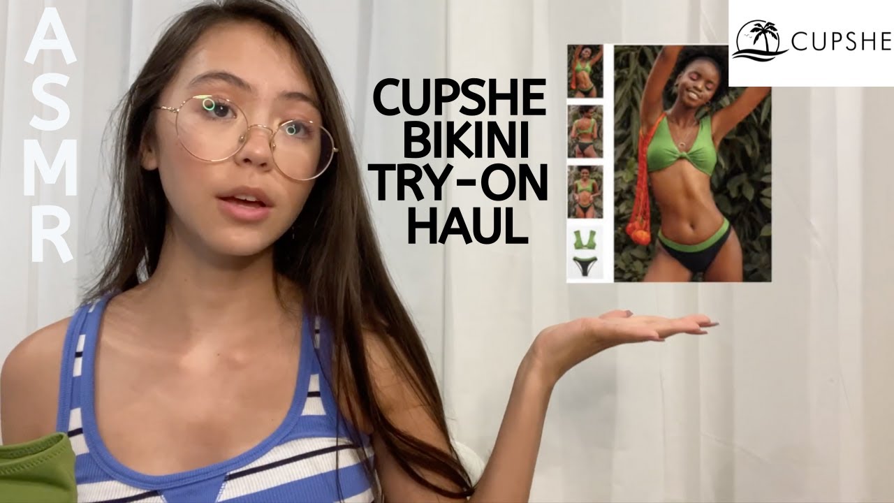 ASMR | Cupshe Bikini Try-On Haul | fabric sounds, crinkles, and fast triggers