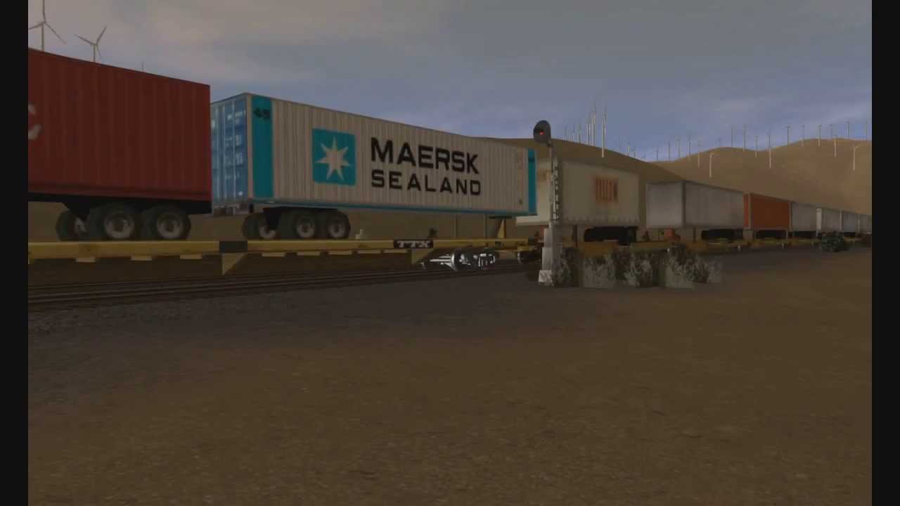 Trainz 12 Intermodal Morning on the Mojave Sub in 720p HD 7/28/02