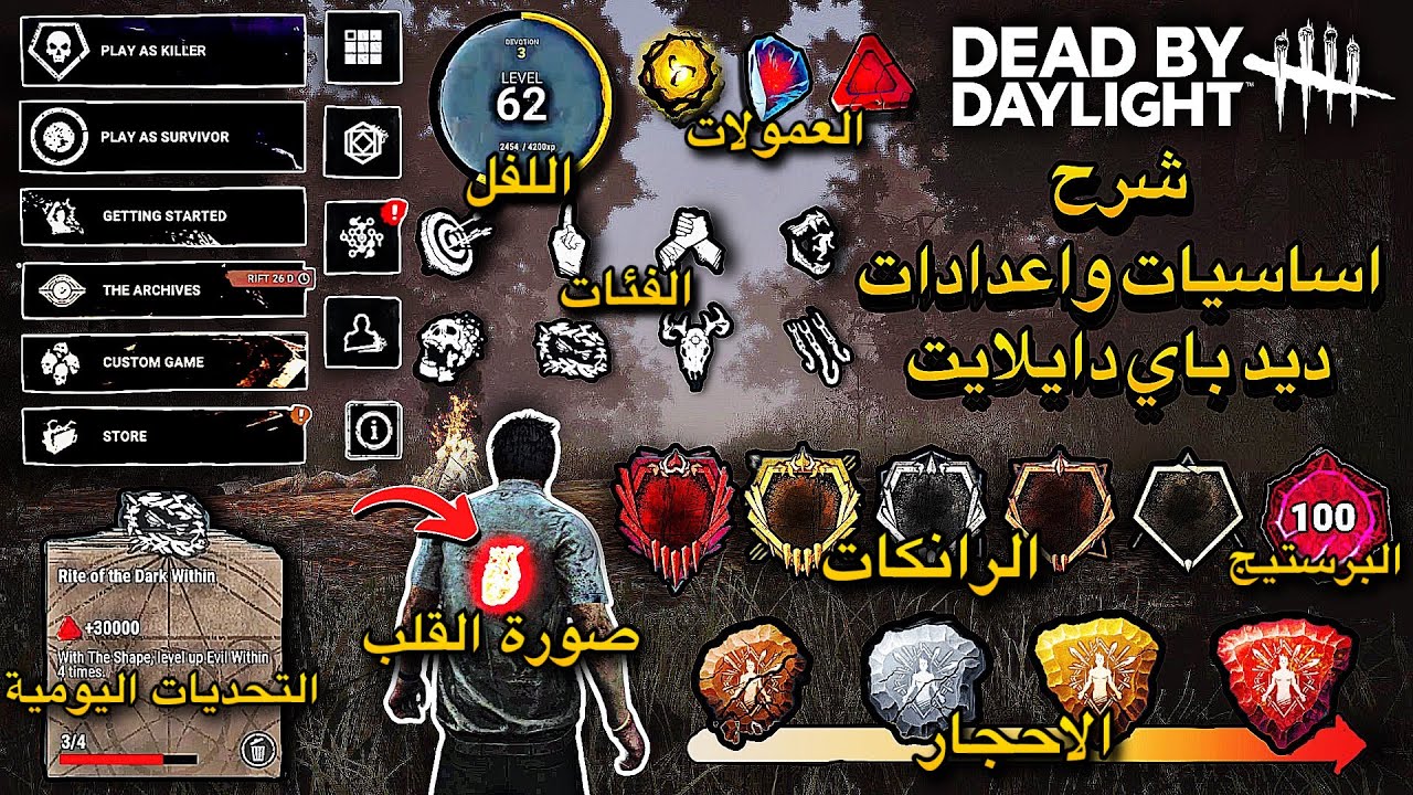 شرح كامل ومفصل عن dead by daylight كل شي مهم لازم تعرفه للمبتدئين والمتقدمين