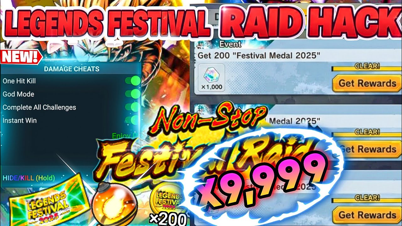 NEW! FESTIVAL RAID HACK V6.14.0 | Unlimited Raid Medals & Crystals 💎 | Dragon Ball Legends MOD MENU