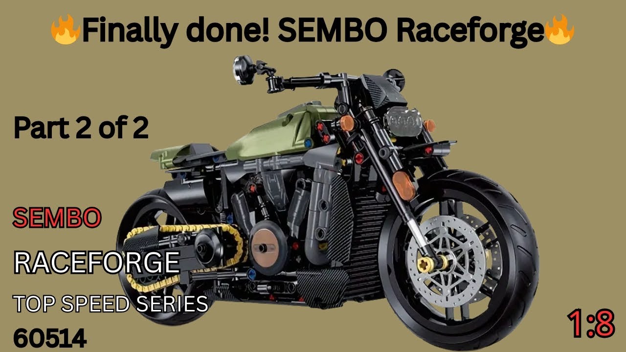 Finally done! 590 pieces and 5 hours to build the SEMBO Raceforge motorcycle 🤯