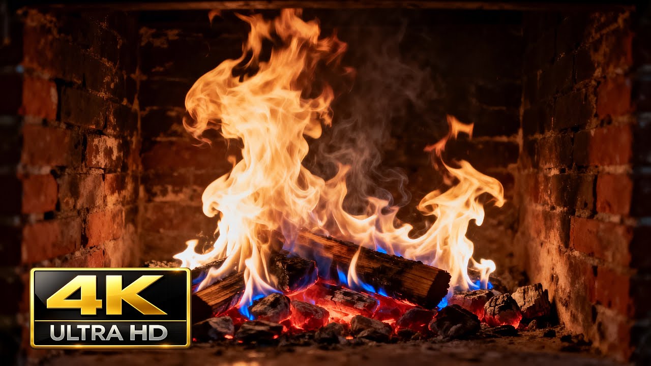 🔥 Crackling Fireplace Ambience | 5 Hours of Cozy Dark Academia Warmth