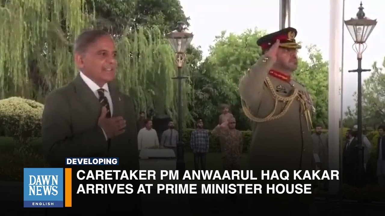 Pakistan's Caretaker PM Anwaarul Haq Kakar Arrives At Prime Minister House | Dawn News English