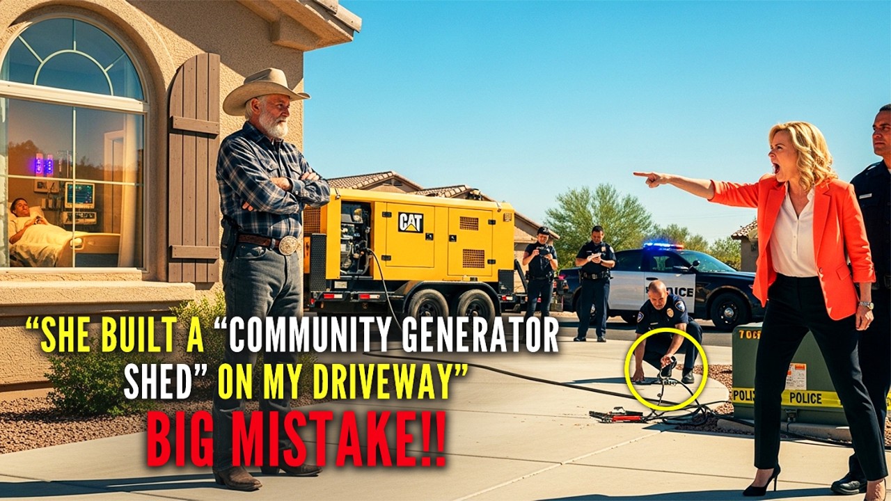 HOA Built a “Community Generator Shed” on My Driveway — Froze When a Generator Truck Took Her Street