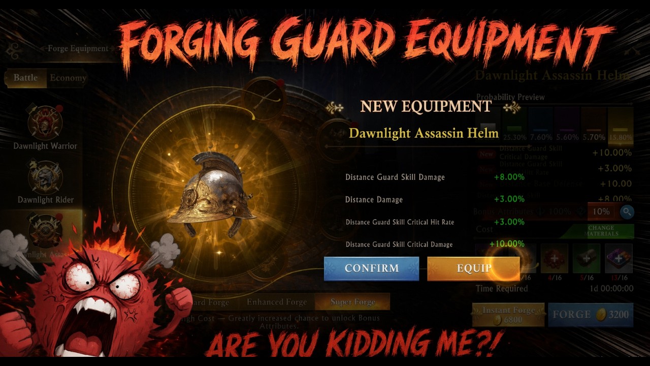 Guns of Glory - First time Super forge on Guard Equipment !