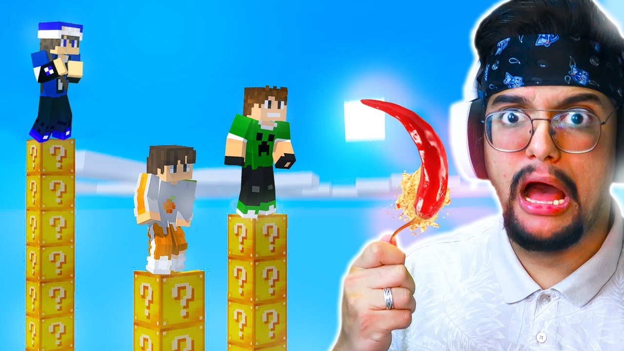 ماينكرافت : تحدي بلوكات الحظ !؟😍🤑 || و العقاب كان !؟ 🔥😱