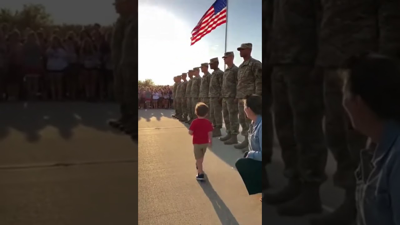 Tiny Detective Finds Daddy 🇺🇸 Emotional Army Homecoming Moment #viral #usarmy #baby #shorts #family
