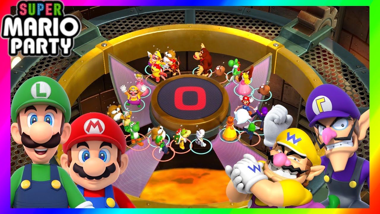 Super Mario Party Minigames Luigi vs Mario vs Waluigi vs Wario