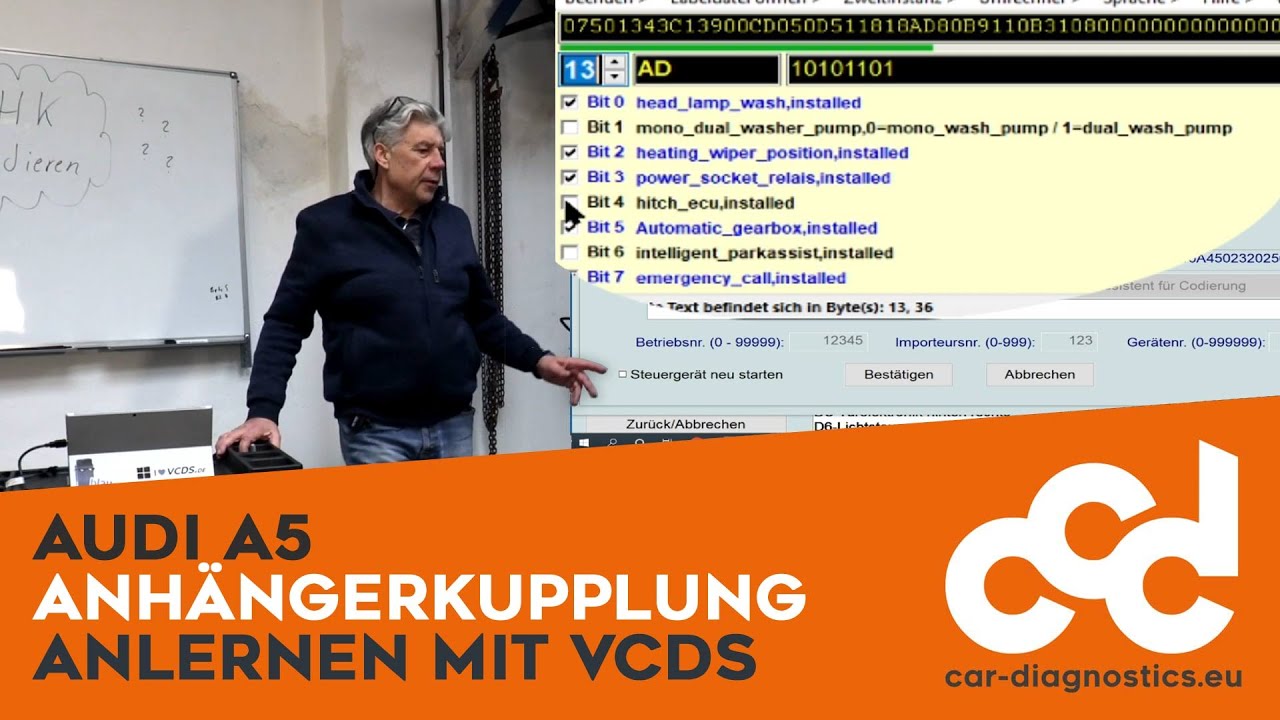 Anhängerkupplung anlernen - Audi A5 F5 AHK mit VCDS - AAG