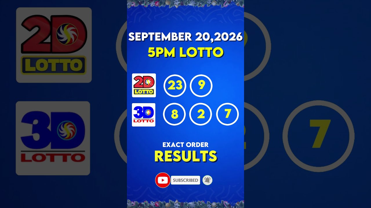 5PM Draw | September 20, 2026 | PCSO Lotto Results Today #lottoresult  #lottoresultstoday #5pmdraw