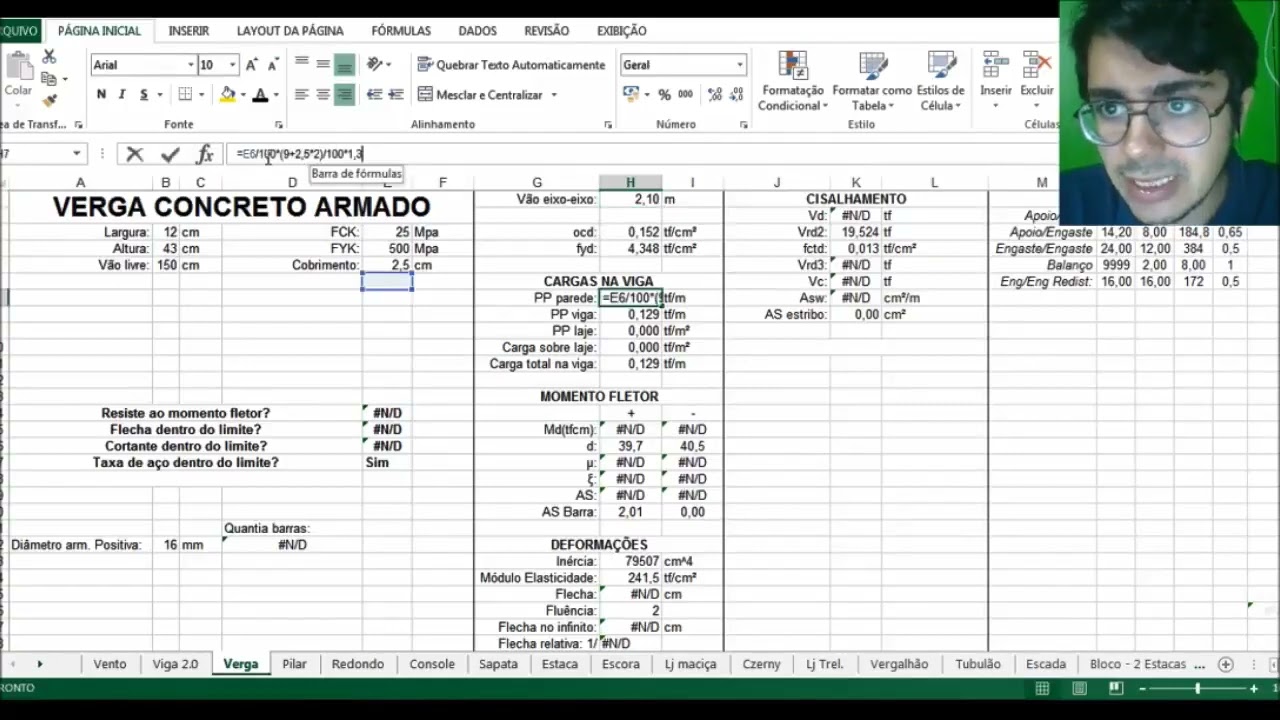 Dimensionamento Verga de Concreto Armado   Engenheiro Estrutural