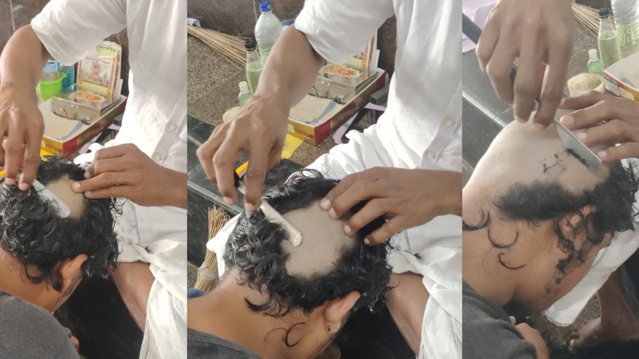 Boy headshave in temple