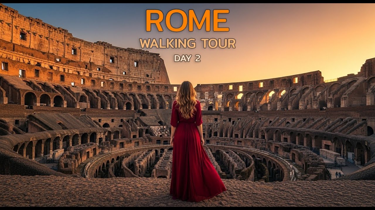 Rome Day 2 Walking Tour 4K: Colosseum & Roman Forum & Piazza Navona - July 2025, Italy