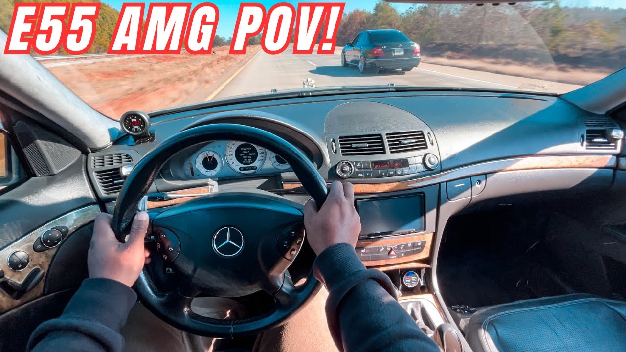 W211 E55 AMG V8 Ревущий выхлоп 4K POV Drive