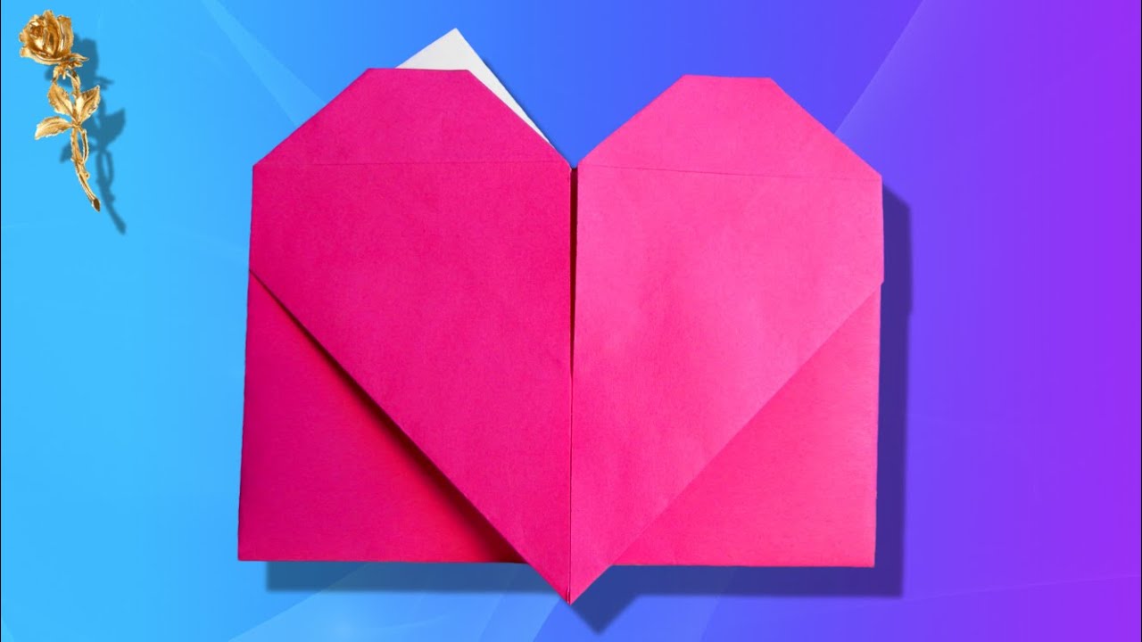 Origami : 💌 Enveloppe-pochette 💗💝❣️ « Cœur »  ❤️🧡💛💚💙💜🖤🤎🤍