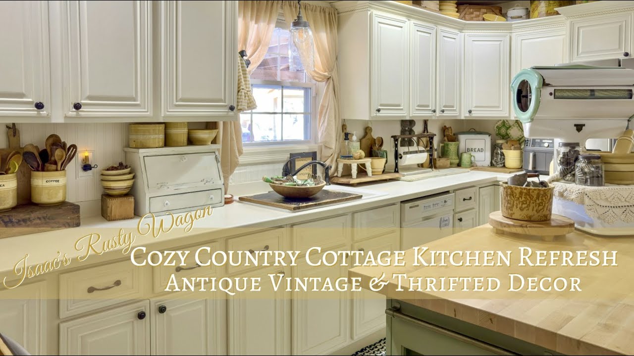 COZY PRIMITIVE KITCHEN TOUR - Antique Decor + Vintage Style Ideas - THRIFTED DECORATING IDEAS