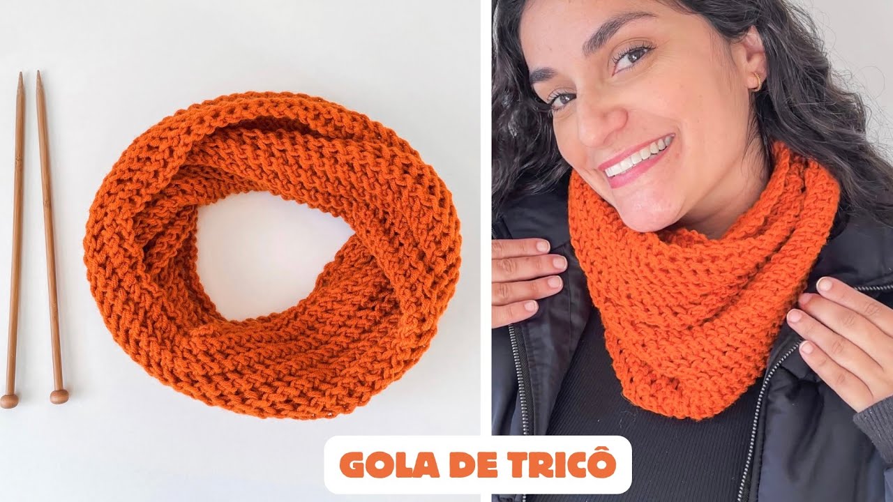 GOLA DE TRIC&Ocirc; PERFEITA COM APENAS UMA CARREIRA | Passo a Passo F&aacute;cil e R&aacute;pido Gola de Duas Voltas