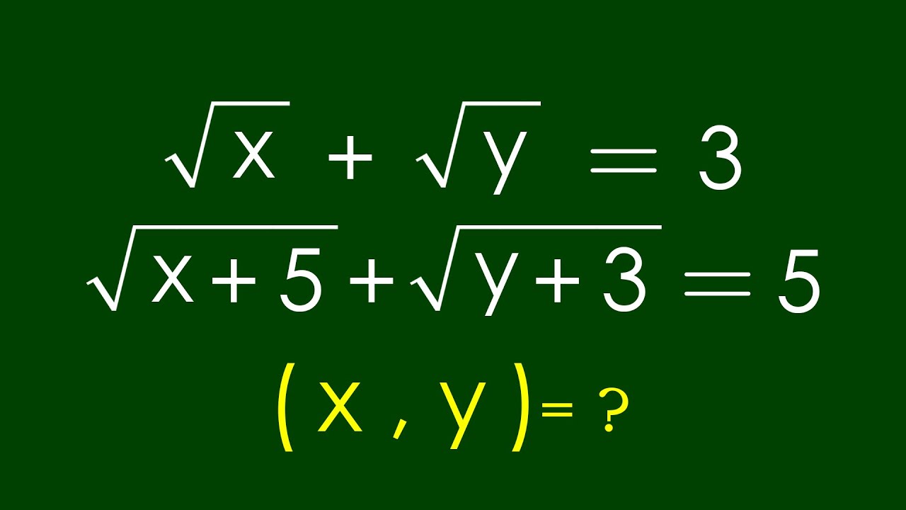 A Nice Algebra Problem | Math Olympiad (x,y)=?