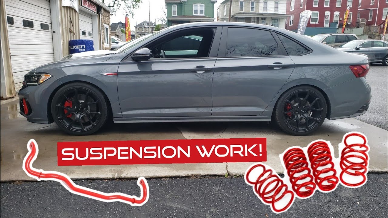 MK8 VW GLI Installing Lower Springs, Rear Sway Bar, Upgraded Bump Stops
