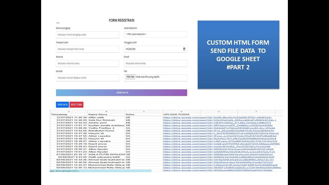 CUSTOM HTML FORM SEND DATA TO GOOGLE SHEETS | part 2