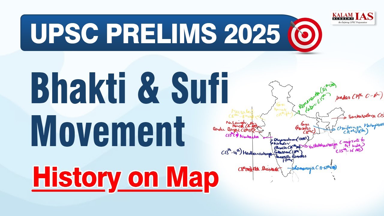 BHAKTI AND SUFI MOVEMENT: History on Mapping by KRUPA JAIN AIR-440, UPSC Topper | UPSC Map Tricks
