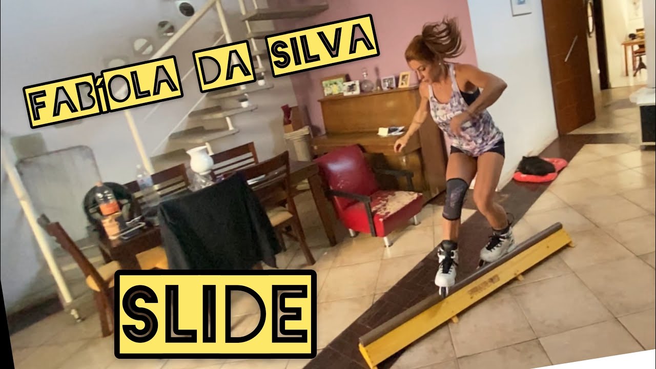 Fabiola da Silva Patinadora   Slide em casa