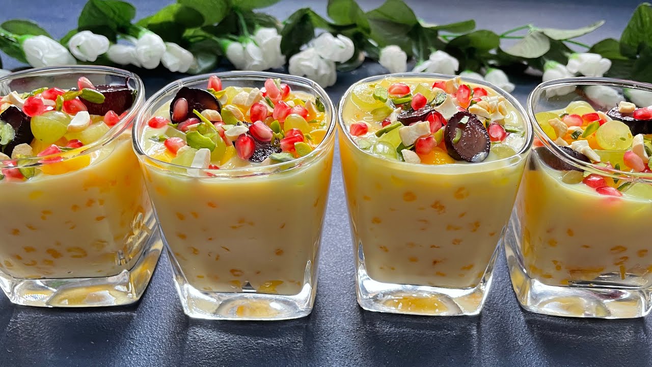 दो कप दूध से बना यह मीठा सबको पसंद आएगा Custard Sabudana Pudding , Instant Dessert Recipe,