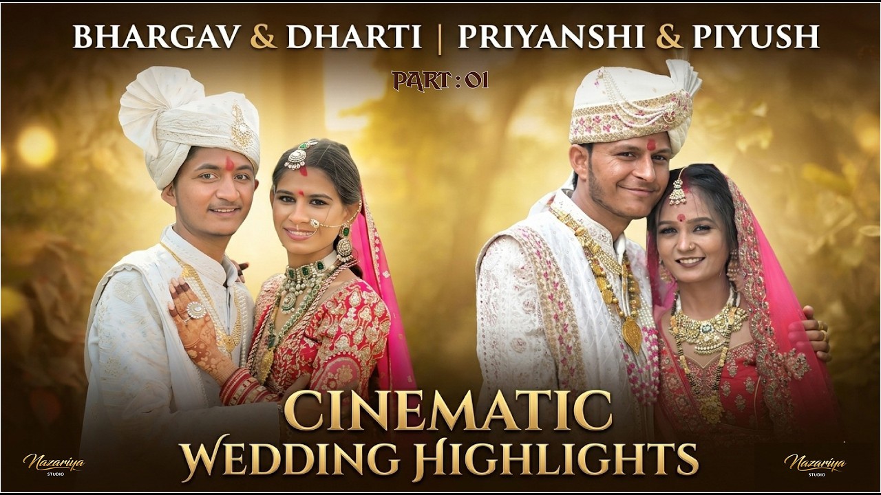 Cinematic Wedding Film | Bhargav & Dharti | Priyanshi & Piyush | 4K Marriage Film