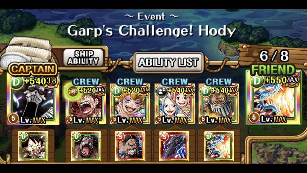 Consistent Kaido + Brook team for Hody! Minimum effort! OPTC Garp Challenge Hody - DEX team
