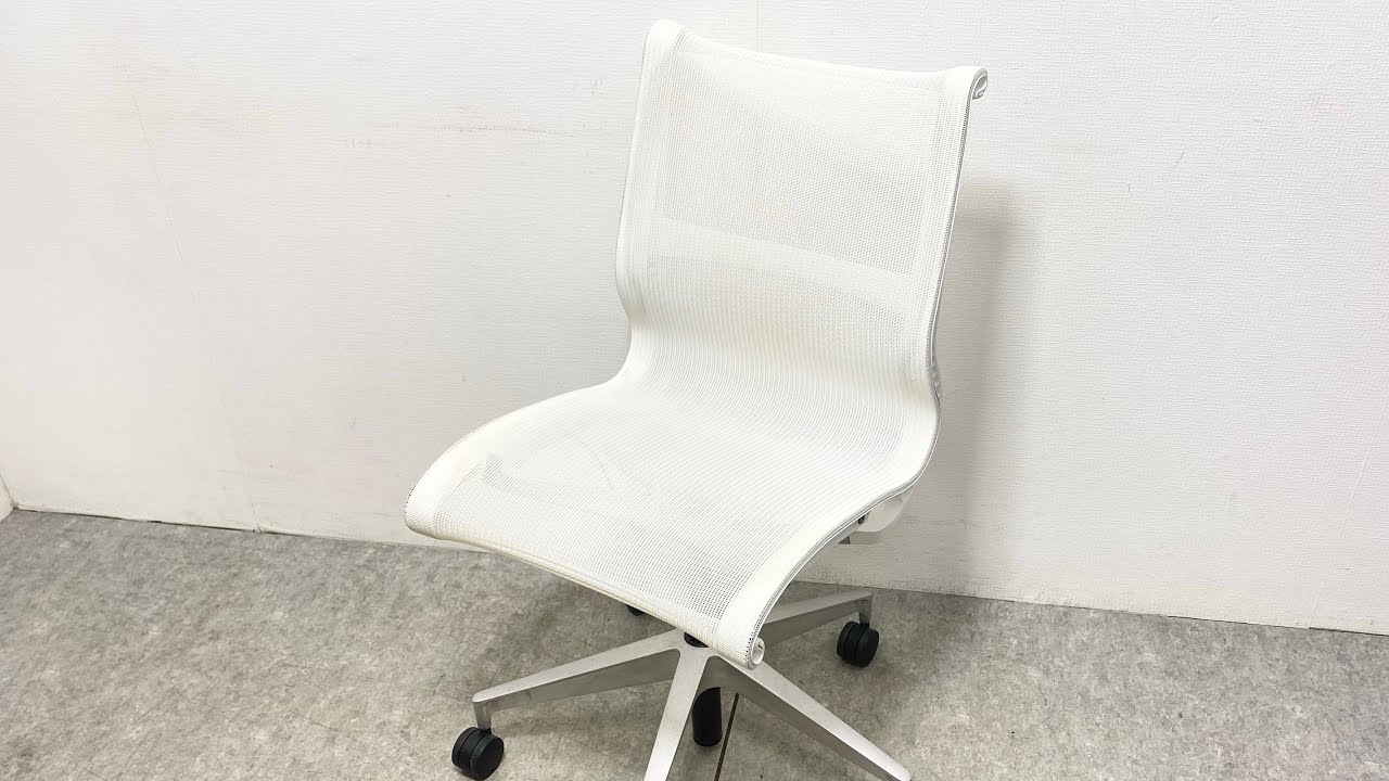 ● Hermanmiller Setu Chair ハーマンミラー セトゥーチェア オフィスチェア アームレス ホワイト デスクチェア 昇降 回転 ●26020701K