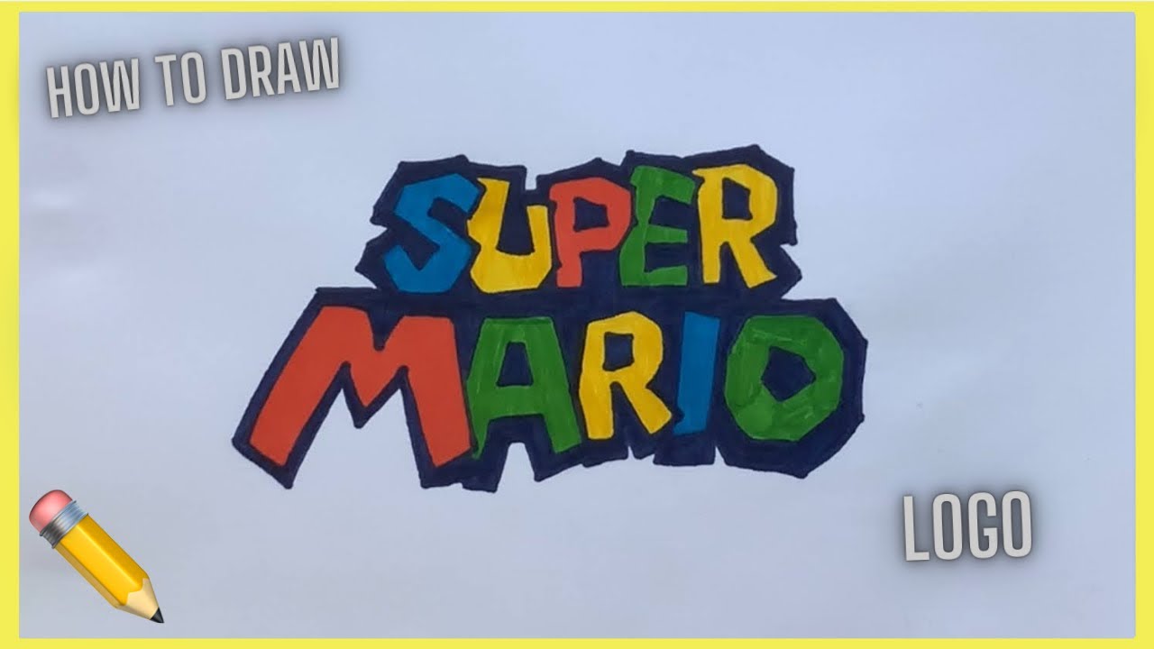 How to draw Super Mario Logo ✏️