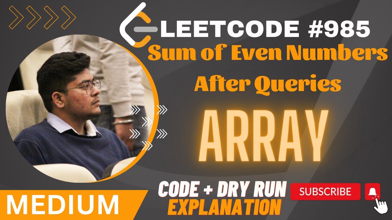 Leetcode #985  || Sum of Even Numbers After Queries || 2 Approaches || Array || JAVA