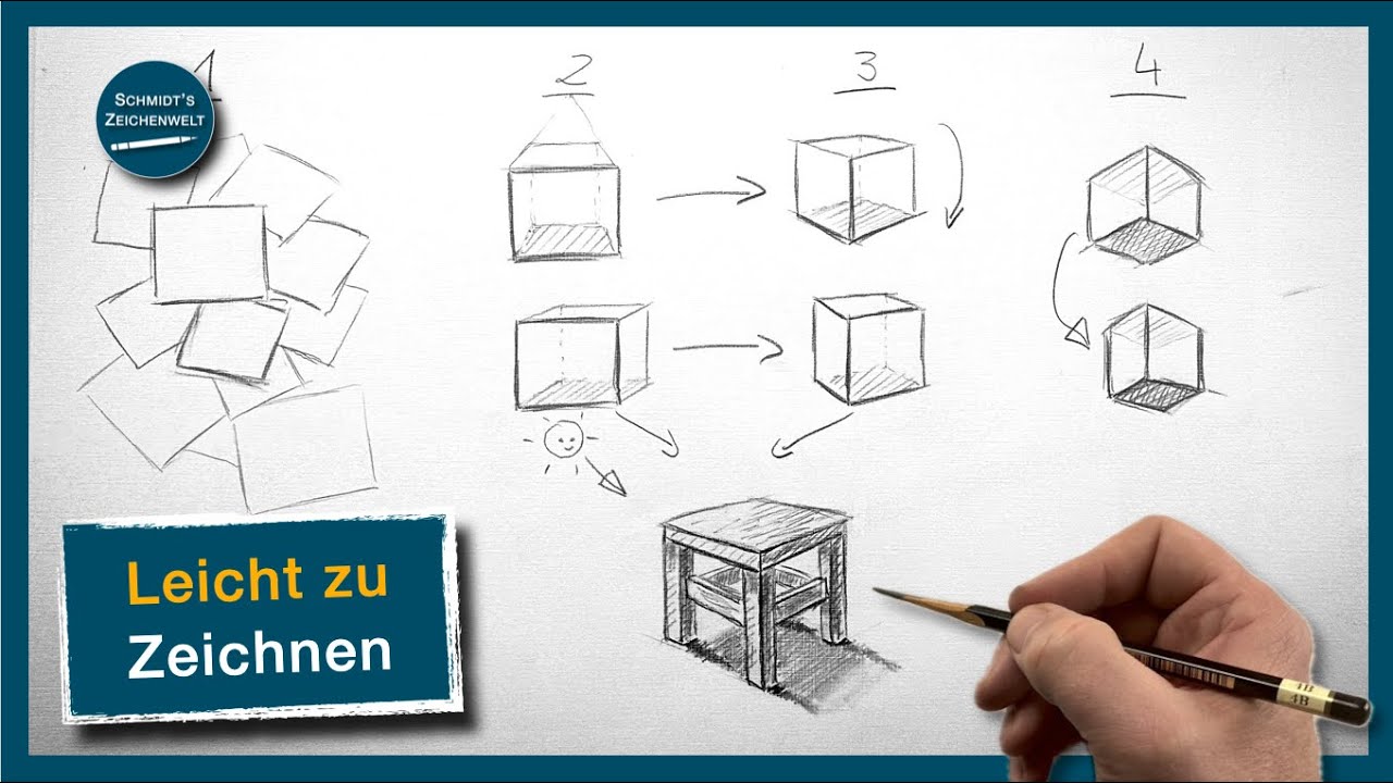 Würfel zeichnen lernen | 3D Perspektive einfach erklärt Schritt für Schritt