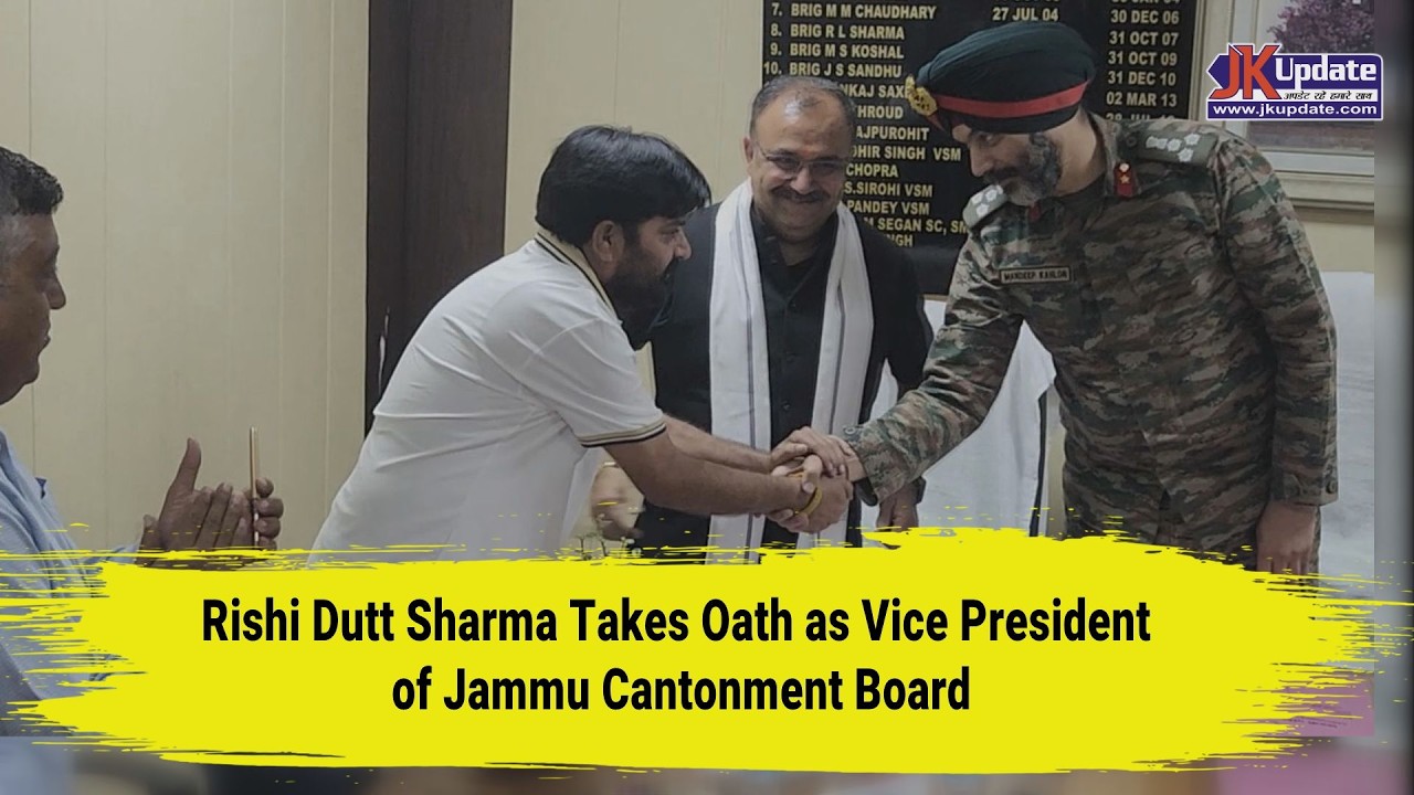 Rishi Dutt Sharma Takes Oath as Vice President of Jammu Cantonment Board
