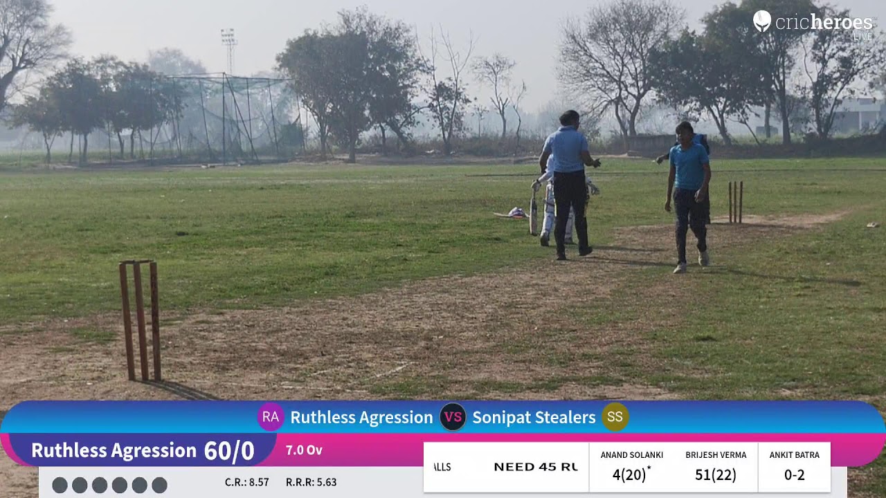 Sonipat Stealers vs Ruthless Agression live cricket match | Individual live - South Point World Son