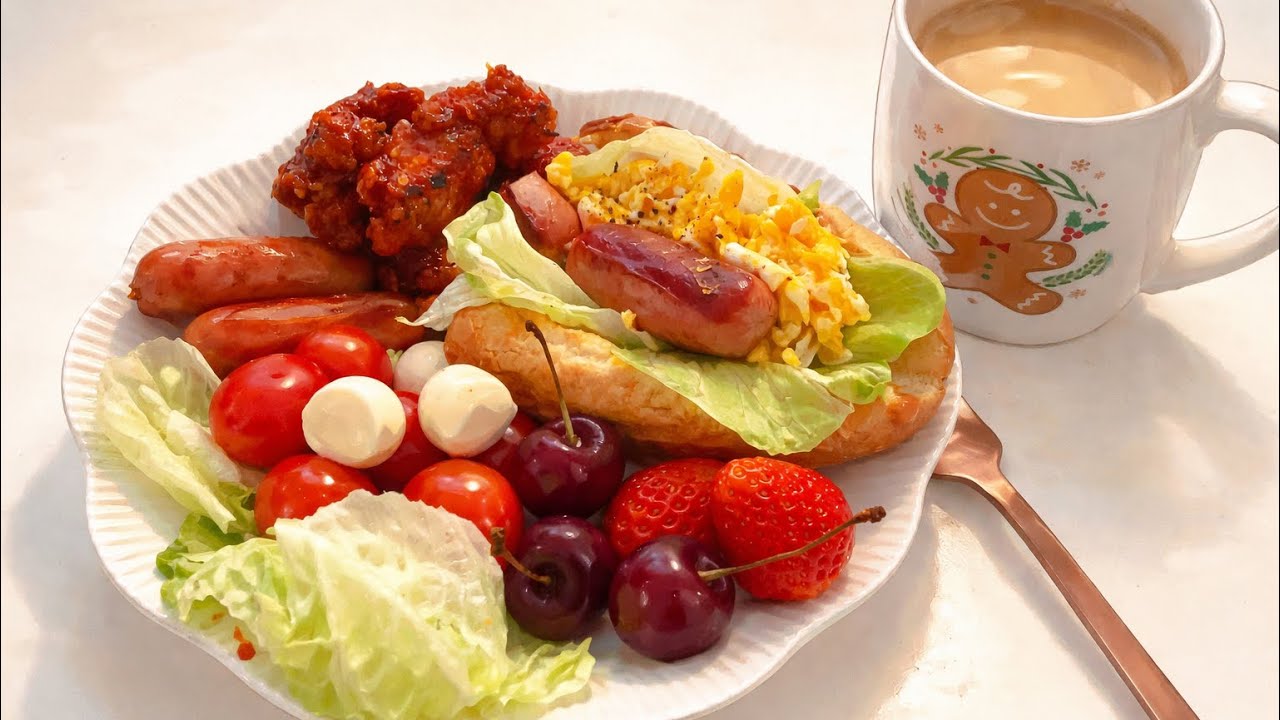 K커플의 밥상. 아침부터 푸짐하게 먹어도 살은 안찌는 커플