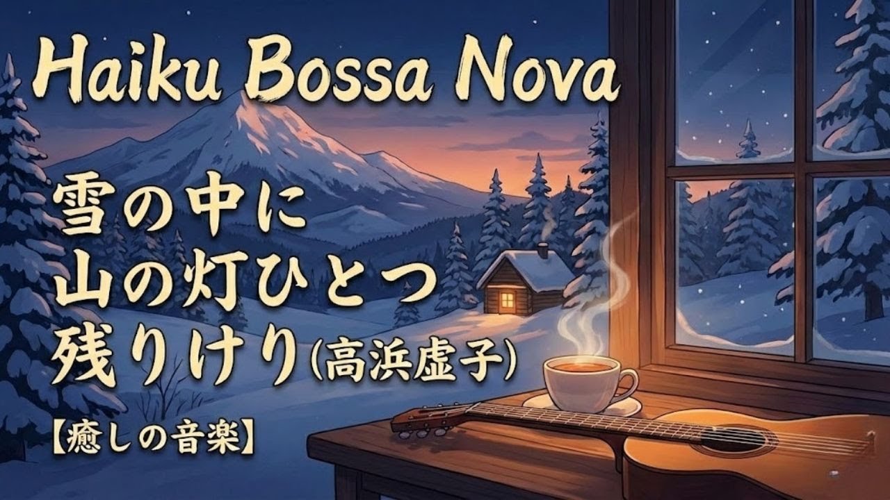 俳句 Bossa Nova - 雪の中に 山の灯ひとつ 残りけり (高浜虚子) 【癒しの音楽】: #俳句 #ボサノバ #高浜虚子 #癒しBGM #雪景色