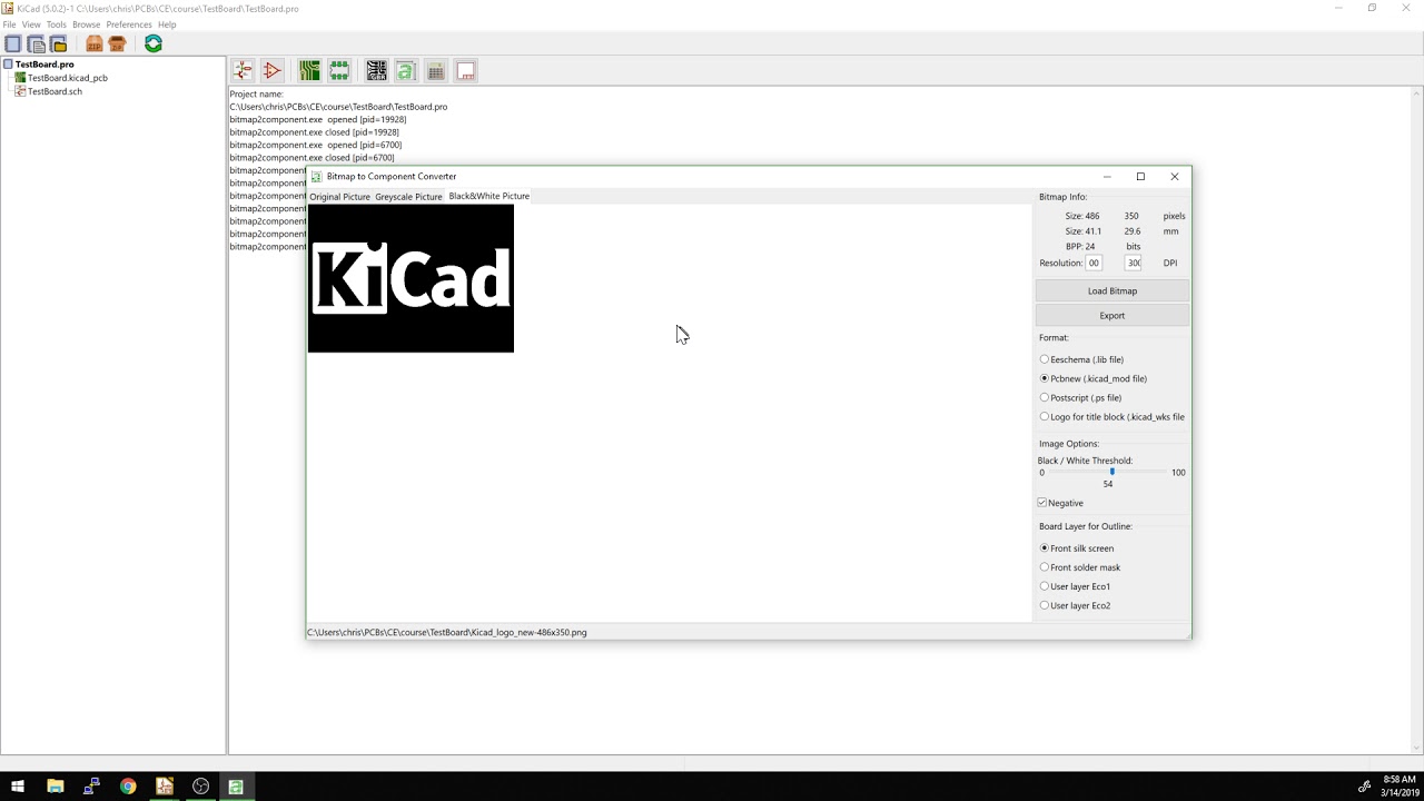 KiCad 5.0 - Importing custom graphics