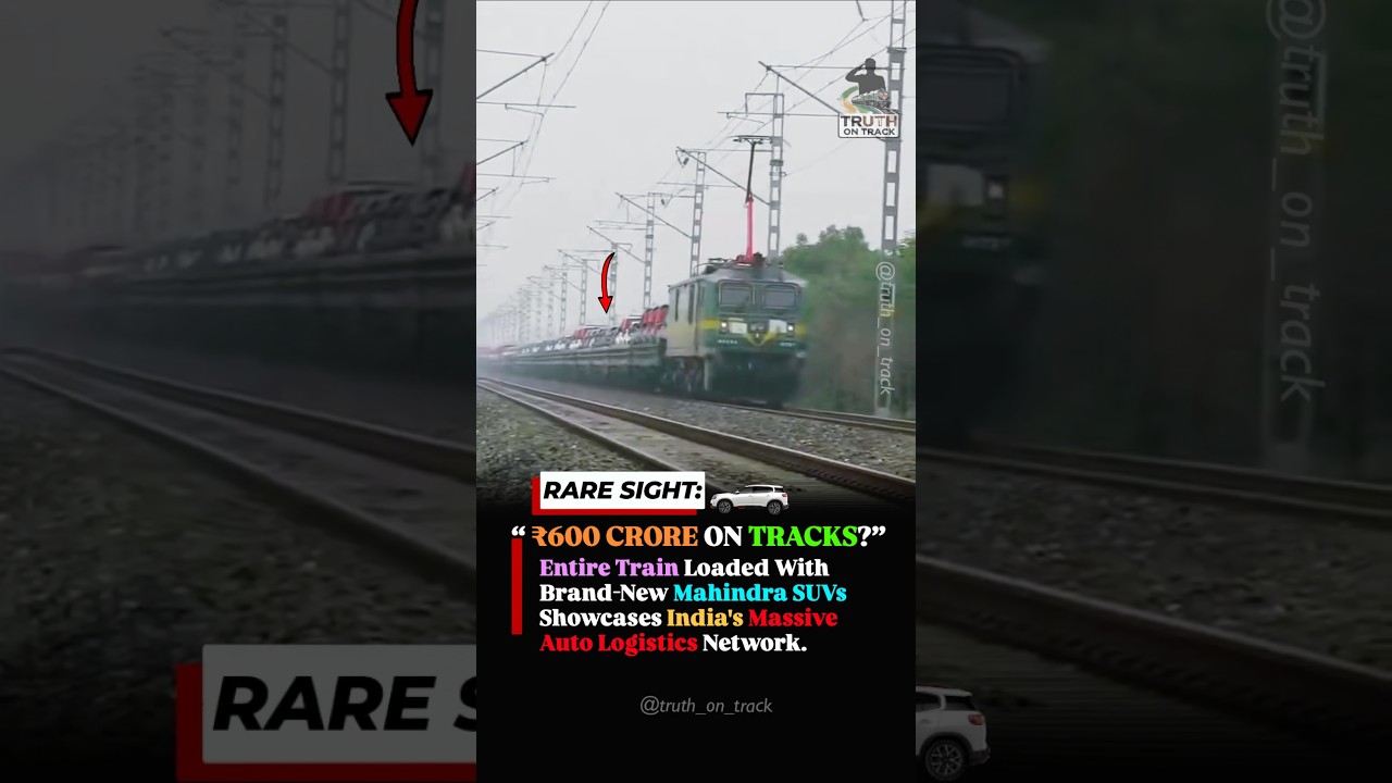₹600 Crore on Tracks? Entire Train Loaded With Brand-New Mahindra SUVs! #shorts #indianrailways