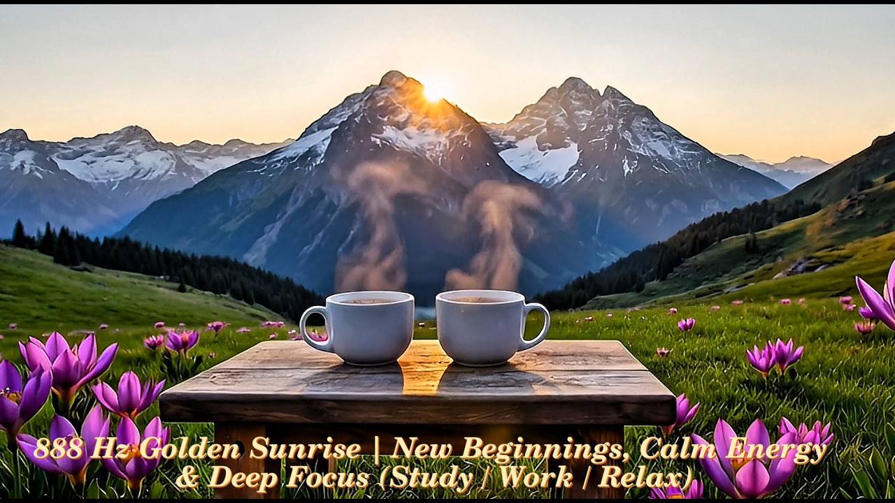 888 Hz Golden Sunrise | New Beginnings, Calm Energy & Deep Focus (Study / Work / Relax)