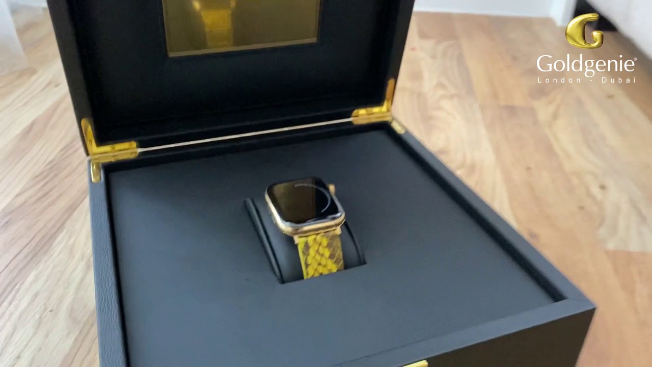 Gold Apple watch 6 | 24k Gold Apple watch gold yellow Python Strap | Gold watch | Goldgenie | Video