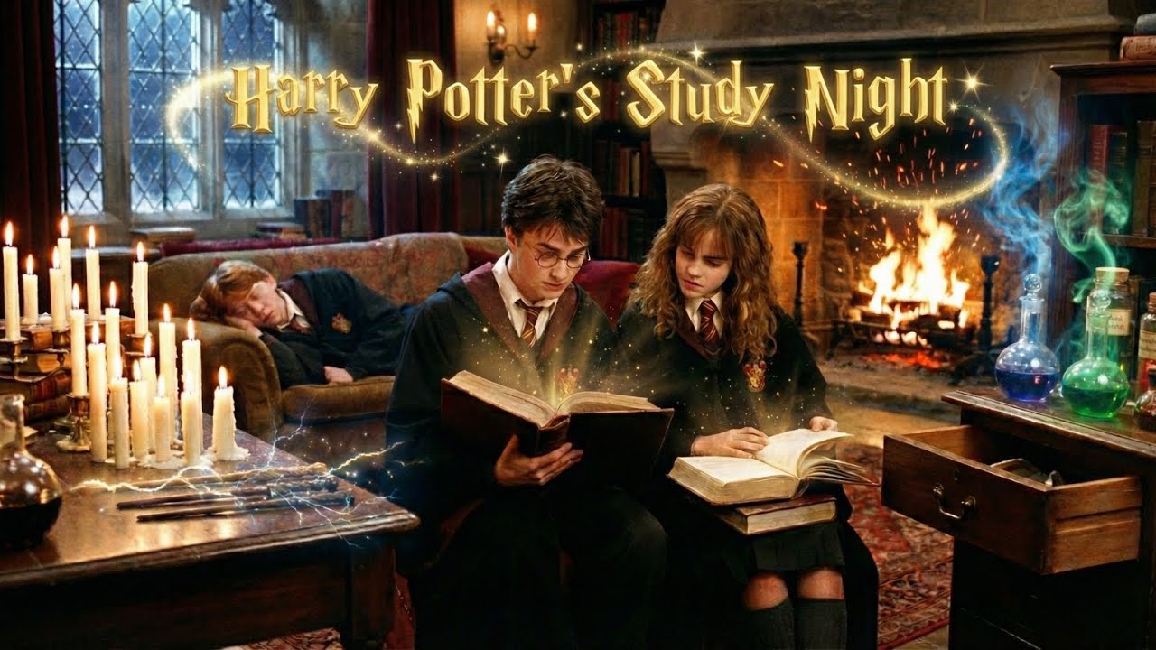 A Peaceful Study Night with Harry Potter, Hermione and Ron