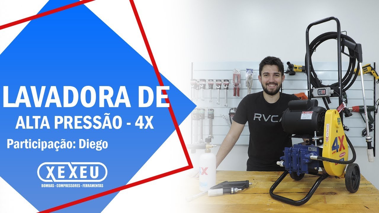Lavadora Alta Pressão Profissional 4X Hydronlubz - Xexeu Compressores