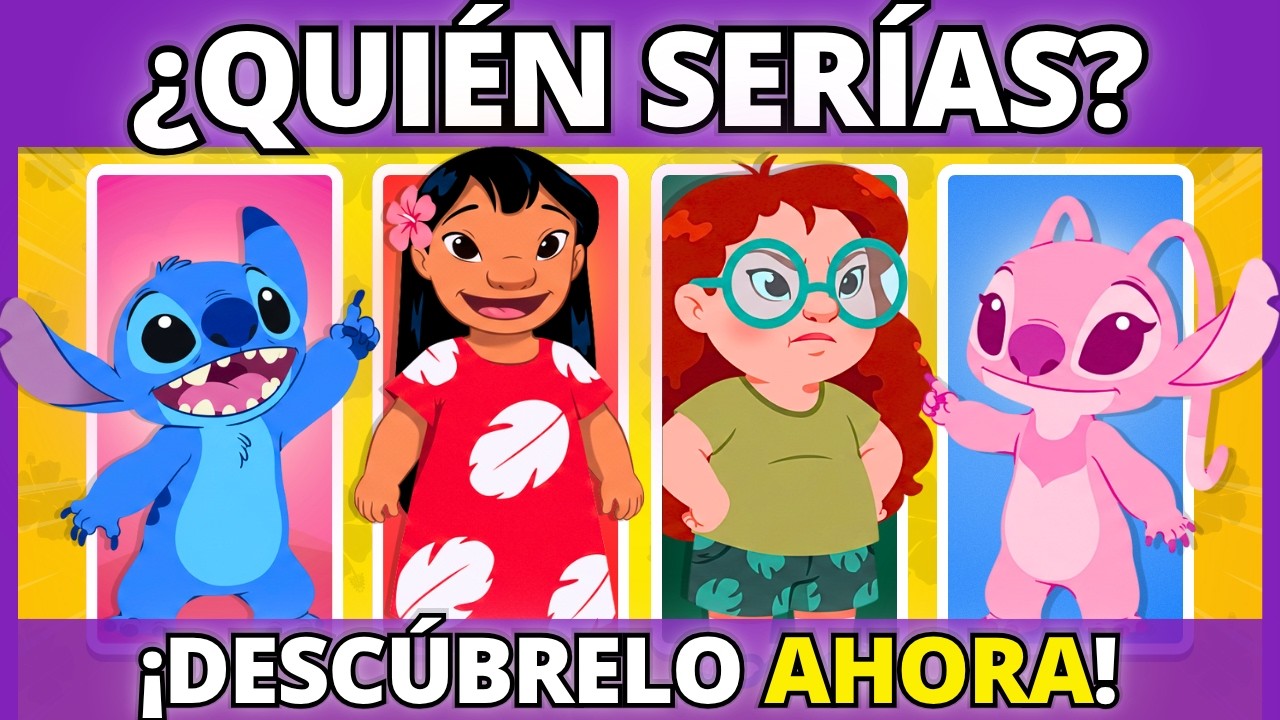 👤 ¿QUIÉN SERÍAS EN LILO Y STITCH? 🌴🌸🌊 Test de personalidad | ¡DESCÚBRELO AHORA! #booquiz #trivia