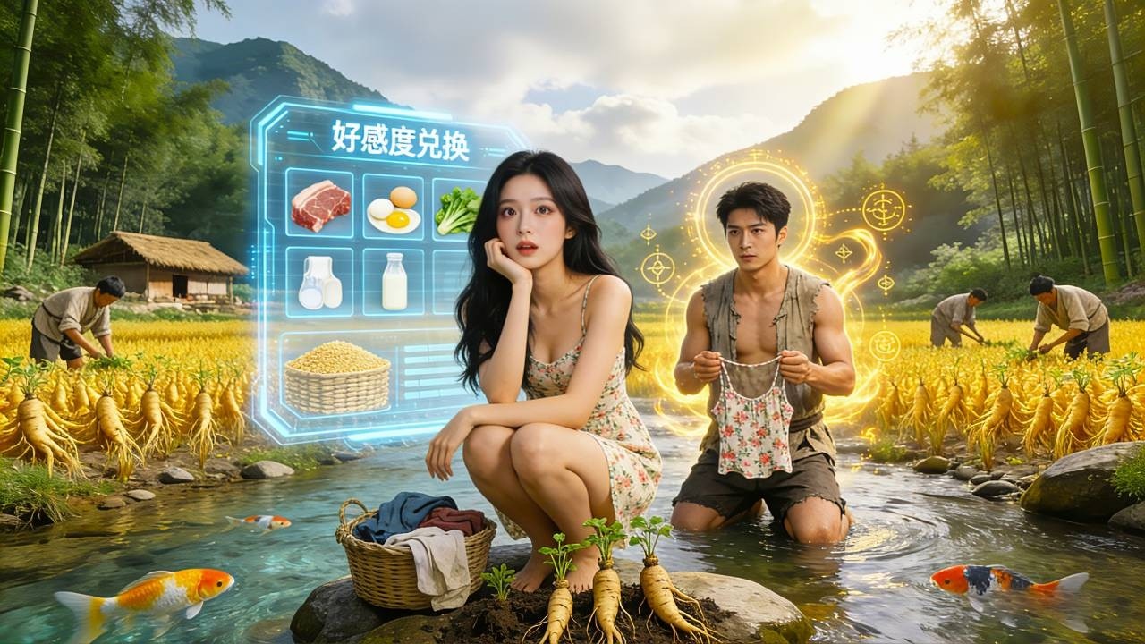 災荒年被逼嫁還債，誰知竟綁定好感度系統，被照顧還能獲得百倍糧食獎勵！飢荒年裡帶全家吃飽喝足賺大錢！